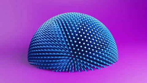 Techno sphere 3d geometric video animation background. Looping 3D motion Stockbeeldmateriaal 233488431