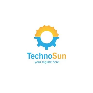 Techno sun logoSun technology. Vector logo template Stock Illustration