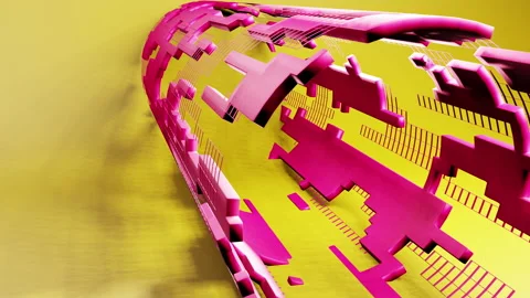 Techno tube rotating in light studio. Techno 3d looping motion graphics Stock Footage 232457441