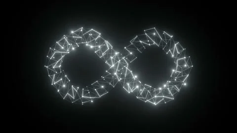 Techno web in form of infinity symbol seamless loop 3D render animation Stock Footage 112771339
