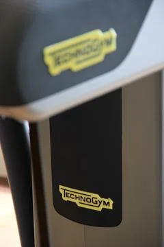 Technogym brand on a machine Stock Photos