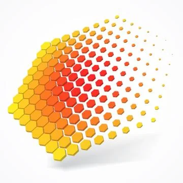 Technolgy theme with hexagons. 3d style vector illustration. Stock Illustration