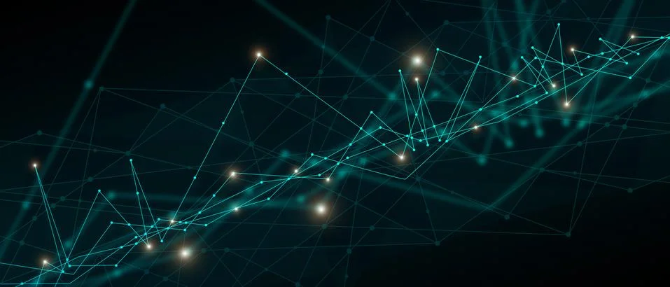 Technologic Background With Neural Network Lines With Glowing Connection Dots Stock Illustration