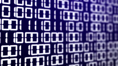 Technologic background with representation of binary code. Binary digits 1 and 0 Stock Footage 95837898
