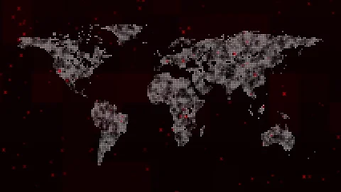 Technologic network world map video animated background Stock Footage 339537602