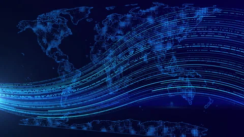 Technologic network world map video animated background Stock Footage 340189046