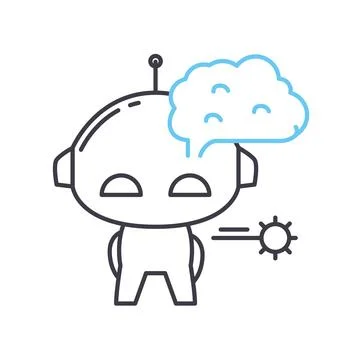 Technologica singularity line icon, outline symbol, vector illustration, concept Stock Illustration