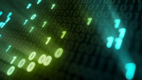 Technological abstract background in big data matrix digital cyberspace. Stock Footage 334023084