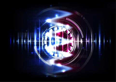 Technological abstract color collided digital interface background vector Stock Illustration