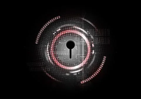 Technological abstract cyber security lock concept background vector Stock Illustration
