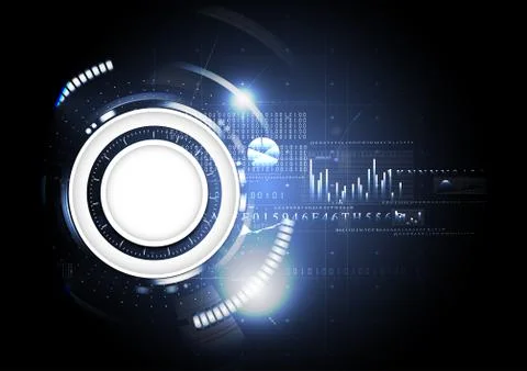 Technological abstract digital blueprint interface modern light background te Stock Illustration