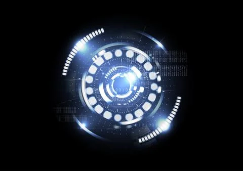 Technological abstract digital blueprint interface modern light background ve Stockillustratie