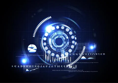 Technological abstract digital business interface background vector Stock Illustration