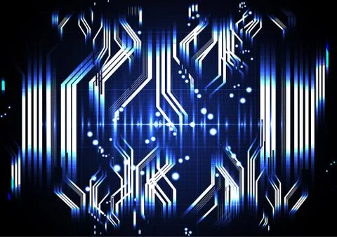 Technological abstract digital circuit pulse  background vector Stock Illustration
