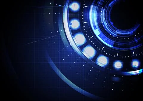 Technological abstract digital cyber hud interface on top background vector Stock Illustration