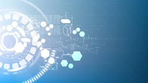 Technological abstract digital element circuit blueprint interface background Stock Illustration