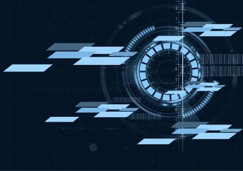 Technological abstract digital flat interface background Stock Illustration