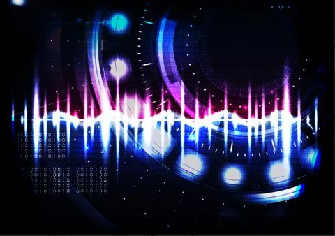 Technological abstract digital pulse background vector Stock Illustration