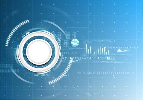 Technological abstract digital template signal graph blueprint interface back Stock Illustration