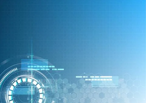 Technological abstract hexagon digital interface background Stock Illustration