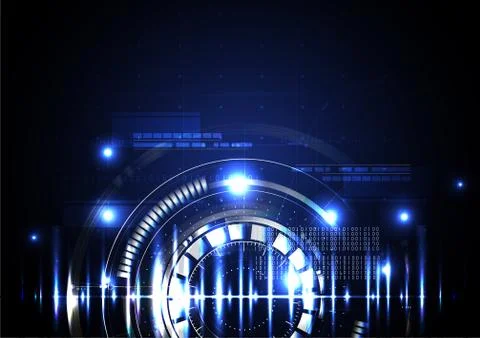 Technological abstract illuminated digital hud background Stock Illustration