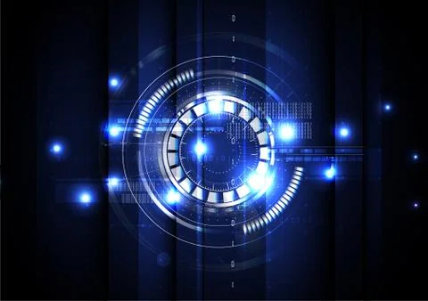 Technological abstract illuminated digital interface background Stock Illustration