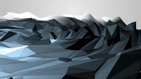 Technological abstract landscape with triangular polygonal structure Stock Footage 102709361