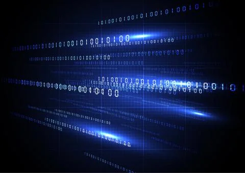 Technological abstract matrix in perspextive background vector Stock Illustration