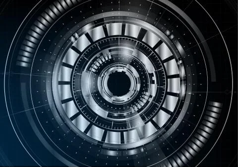 Technological abstract metallic interface background vector Stock Illustration