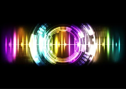 Technological abstract modern light digital interface background vector Stock Illustration