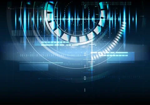 Technological abstract pulse digital interface background Stock Illustration