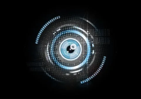 Technological abstract retina scanning concept background vector Stock Illustration