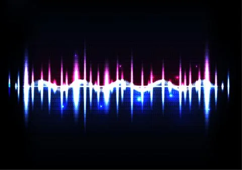 Technological abstract sound pulse background vector Stock Illustration