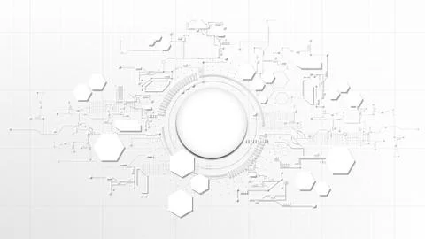 Technological abstract technical digital element board white texture backgrou Stock Illustration