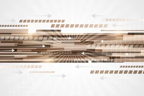 Technological abstract vector line with arrows. Stock Illustration