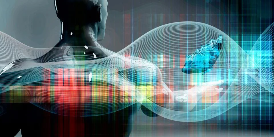 Technological Advancement Human Digital Interface Integration System Stock Photos