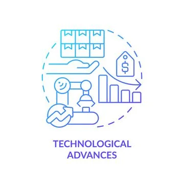 Technological advances blue gradient concept icon Stock Illustration