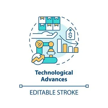 Technological advances multi color concept icon Stock Illustration