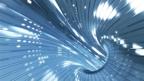 Technological and Futuristic Blue Data Tunnel Infinite Loop Stock Footage 251578845