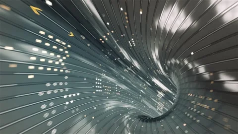 Technological and Futuristic Data Tunnel Infinite Loop Stock Footage 251578843