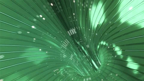 Technological and Futuristic Green Data Tunnel Infinite Loop Stock Footage 251578846