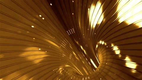 Technological and Futuristic Yellow Data Tunnel Infinite Loop Stock Footage 251578848