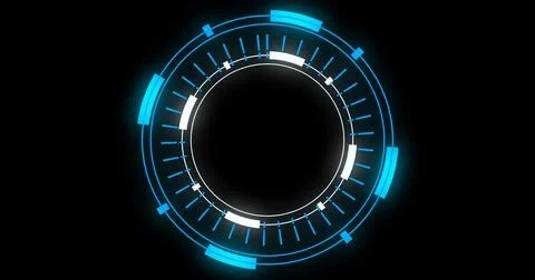 Technological animation of hud radial circular progress. Computer technolog.. Stockillustratie