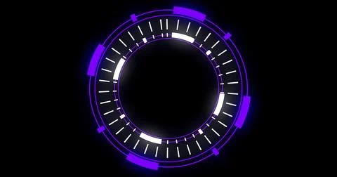 Technological animation of hud radial circular progress. Computer technolog.. Stockillustratie
