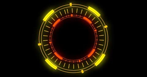 Technological animation of hud radial circular progress. Computer technolog.. Stockillustratie