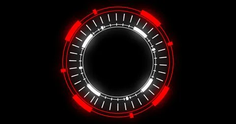 Technological animation of hud radial circular progress. Computer technolog.. Stockillustratie