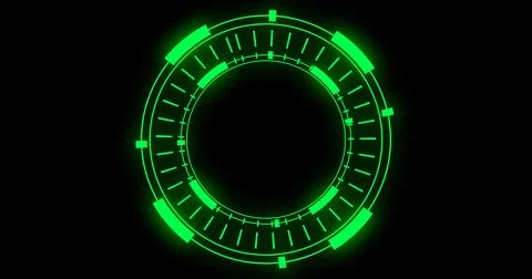 Technological animation of hud radial circular progress. Computer technolog.. Stockillustratie