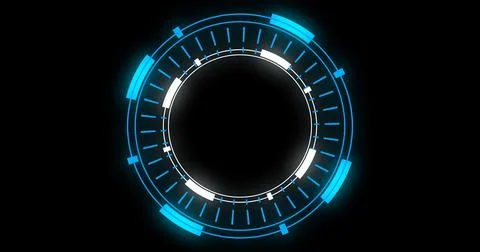 Technological animation of hud radial circular progress. Computer technolog.. Stockillustratie