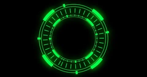 Technological animation of hud radial circular progress. Computer technolog.. Stockillustratie