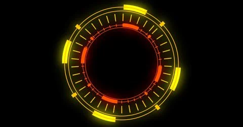 Technological animation of hud radial circular progress. Computer technolog.. Stockillustratie
